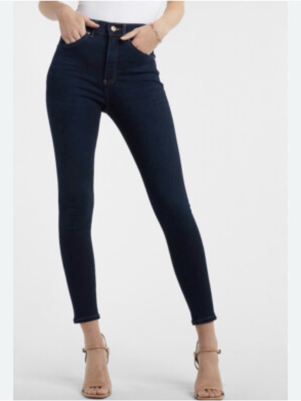 Express Dark Indigo Super High-Rise Skinny Jeans